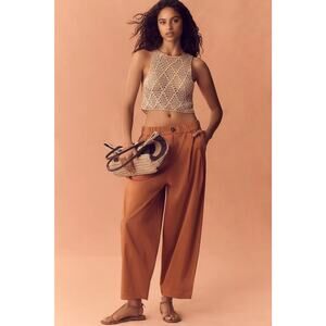 SOLD Anthropologie Maeve Curve Poplin Barrel Pants L